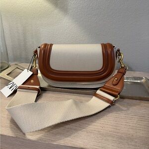 Zara Tan and Cream Women's Bag